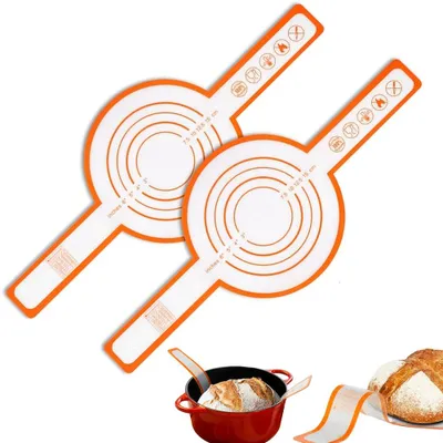 Produktbild von Backmatte Silikon 2 Stück – Brotbackmatte 52,5 x 21,5 cm – Antihaft Backmatte für Backofen, Mikrowelle & Heißluftfritteuse – wiederverwendbar