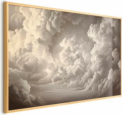 Produktbild von Posterpapier Poster - Whisper of Illuminated Clouds: Soft Light Play in the Sky Theater 60x40 cm Muster b-H-10058-ao-a