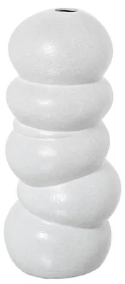 Produktbild von DRW Moderne Tischvase, Keramik, Weiß, 31 x 13 x 13 cm