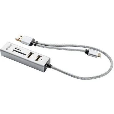 Obrázok produktu pre YENKEE YHC 103SR USB C OTG HUB + čtiečka
