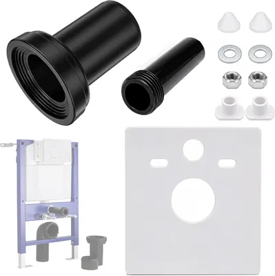 Imagen del producto de Kit de conexión para inodoros de pared, con aislamiento acústico, compatible con diámetros de 90/110 mm, para instalación