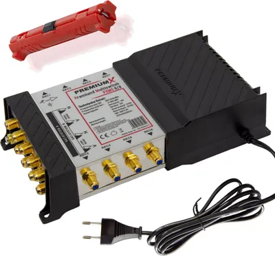 Produktbild von PremiumX Multischalter Set 9/8 SAT Multiswitch 2 SAT 8 Teilnehmer Abisolierer