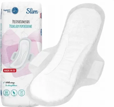 Obrázok produktu pre Popôrodné hygienické vložky Slim s krídlami Akuku - 10 ks