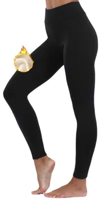 Imagen del producto de Leggings de forro polar para mujer - Leggings térmicos - Color negro