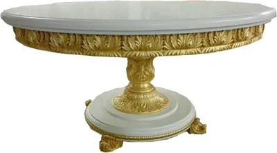 Produktbild von Casa Padrino Luxus Barock Esstisch Rund Weiß / Gold mit Glasplatte 140 cm - Barocktisch Möbel