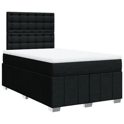 Image de Lit Boxspring avec matelas Noir 120x190 cm Tissu