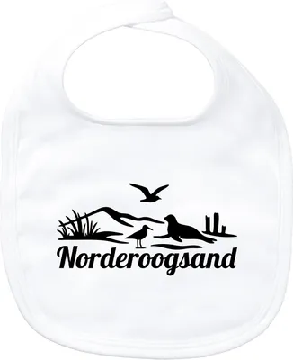 Produktbild von Huuraa Baby Lätzchen Norderoogsand Strandmotiv White Klettverschluss Bio Baumwolle Latz Geschenkidee