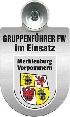 Produktbild von Einsatzschild incl. Saugnapf - Gruppenführer Feuerwehr im Einsatz - 309750 - incl. Regionen nach Wahl Color - Region Mecklenburg-Vorpommern