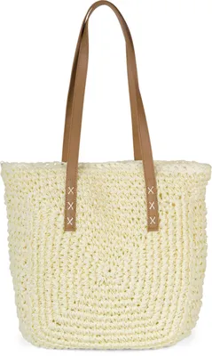 Immagine prodotto di styleBREAKER borsa a tracolla in carta paglia con manici lunghi | borsa da donna in rafia con cestino intrecciato e zip | shopper bohopper estiva 40 x 40 x 5 cm