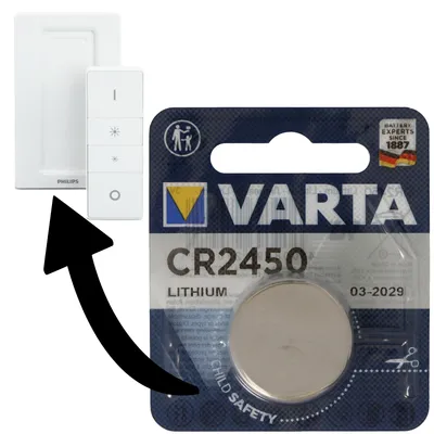 Obrázek produktu pro Baterie vhodná pro Philips HUE stmívač 1x Varta CR2450 lithiová baterie IEC CR 2450