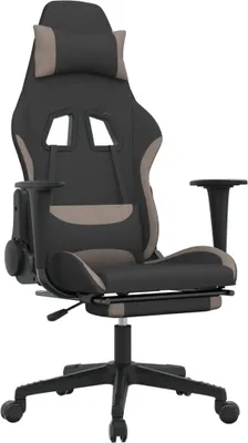 Obrázek produktu pro herní židle vidaXL s podnožkou černá a taupe látka