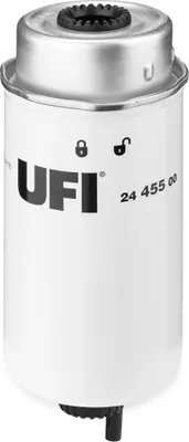Produktbild von Kraftstofffilter UFI 24.455.00 für FORD Transit Mk6 Kasten (V347, V348, FA) Filtereinsatz