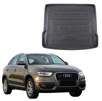 Produktbild von SCOUTT | Kofferraumwanne Laderaumwanne Kompatibel mit Audi Q3 2011-2018, mit Hoher Rand, Kofferraum-Schutzmatte, Geriffelt, Aufrollbar, Schwarz