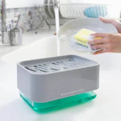 Obrázok produktu pre InnovaGoods® dávkovač mydla 2 v 1 pre umývadlá, šetrí mydlo a veľmi ľahko sa používa, s funkciou tekutého mydla a peny, kompaktný dizajn, ideálny do kuchyne a kúpeľne.