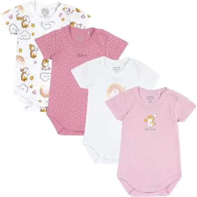 Zdjęcie produktu dla Chicco Baby - Zestaw 4 body krótkim rękawem dla dziewczynek