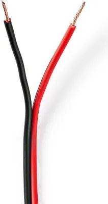 Produktbild von Nedis Lautsprecherkabel - 2 x 0.75 mm² - Kupfer - 100 m - Rund - PVC - Red / Schwarz - Rolle