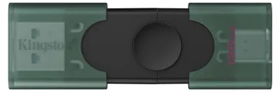 Produktbild von Kingston Technology DataTraveler DuoG2 USB-Stick 128 GB – USB Type-A & Type-C, USB 3.2 Gen 1, Schwarz/Grün