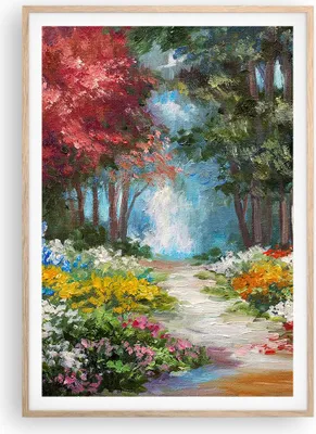 Produktbild von Gerahmtes Poster - Rahmen in heller Eiche - Impressionismus Natur Wald - 70x100 cm - Wand Bild - Wanddeko - Wandbilder - Wandposter - Bilderrahmen - Bilder - Kunstdruck - Wandbild - P2NPA70x100-4271