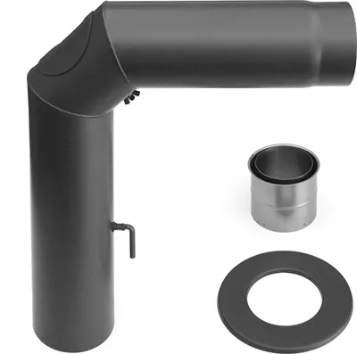 Produktbild von Raik Basic Rauchrohrbogen-Set 120mm gussgrau 3-teilig – geschweißt/eckig für Rauchrohr / Ofenrohr