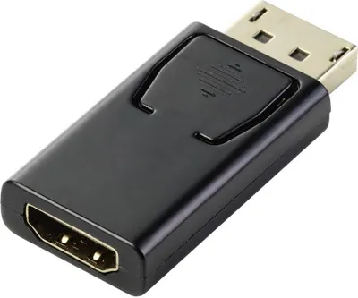 Produktbild von Renkforce RF-5506962 DisplayPort / HDMI Adapter [1x DisplayPort Stecker - 1x HDMI-Buchse] Schwarz vergoldete Steckkonta