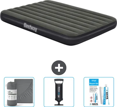Produktbild von Bestway Luftmatratze - Französisches Bett - 137 x 191 x 25 cm - Grün - Im Lieferumfang enthalten Zubehör