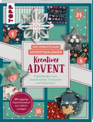 Produktbild von Der verbastelbare Adventskalender: Kreativer Advent. Papierdesigns zum Ausschneiden, Verbasteln und Dekorieren.