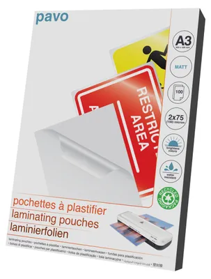 Productafbeelding van Pavo laminatiefoliehoesje, DIN A3, mat, 150 micron