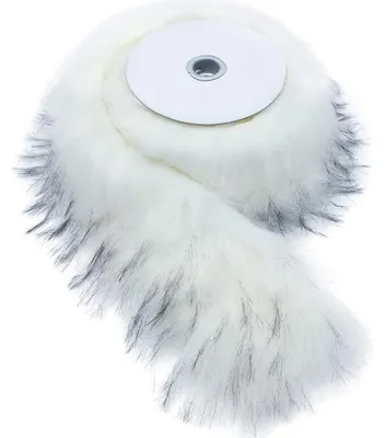 Kunstbontband 3 m x 7 cm, weich, flauschig, DIY-Nähband, weiß