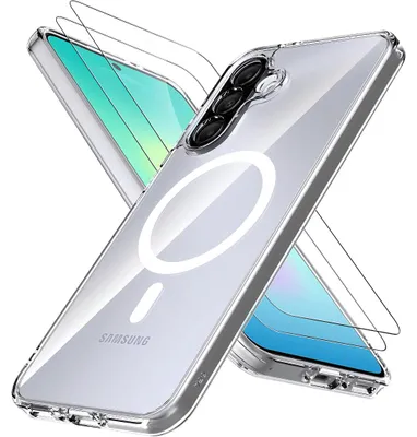 Produktbild von Hülle + 2X Schutzglas für Samsung Galaxy A27 5G Panzerfolie Hartglas MagSafe Case Cover 9H, KI-generiertes Bild