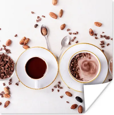 Produktbild von MuchoWow® Poster Kaffee - Kaffeebohnen - Schokolade 100x100 cm - Babyzimmer