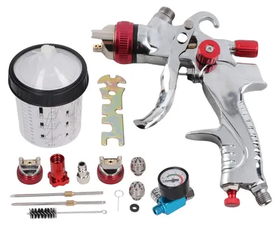 Obrázek produktu pro Stříkací pistole pro lakování automobilů HVLP s tryskami 1,4 mm, 1,7 mm a 2,0 mm, sada pro gravitační hořák pro automobily, připojení vzduchu G1/4