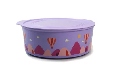 Image de TUPPERWARE Quadro 1,5 L motif violet boîte à biscuits ronde Réserve Optimum Ultimo