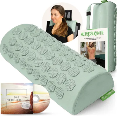 Produktbild von BACKLAxx ® Akupressur Nackenrolle – Akupressur Kissen für Nacken, Schulter, Rücken und Fuß zum Verspannungen lösen – Akupressurkissen zum Nackenschmerzen lindern – Massage Nackenrolle