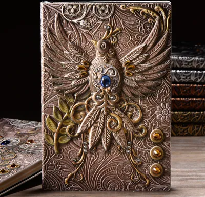 Produktbild von 3D Vintage Tagebuch Stift,A5 Notizbuch Liniert,Personal Organizer Planer Journal Notebook,GeburtstagGeschenk für Erwachsene Kinder, Mehrfarbig
