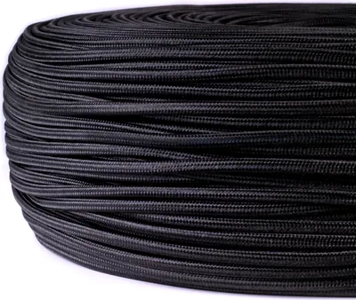 Produktbild von Stoffkabel 2x0,75mm² schwarz weiß gold rot braun orange - Farbe: Schwarz