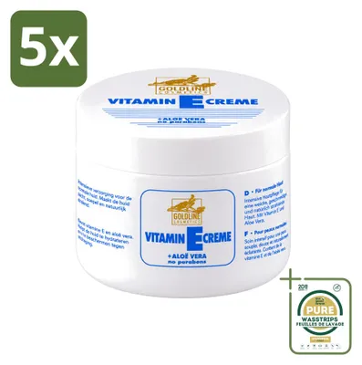 Productafbeelding van 5 x Goldline Bodycrème Vitamine E & Aloë Vera - Voor normale huid - 250 ml - Voordeelverpakking - 5 stuks