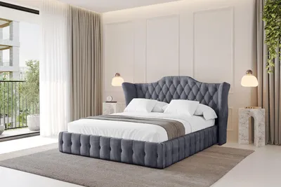 Produktbild von ALTDECOR Polsterbett mit Bettkasten - MODY - 180x200 Dunkelgrau Casablanca - Bett mit Matratze H3/H4, Kopfteil, Boxbett, Lattenrost, Doppelbett mit Stauraum D66