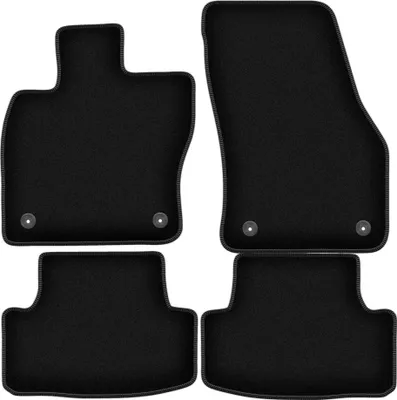 Image de Tapis de sol velours sur-mesure pour Seat Ateca (2016-, croisement) noir, jeu 4 pièces, fixations