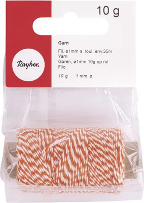 Produktbild von Zweifarbige orange-weiße Schnur 35 m x ø 1 mm