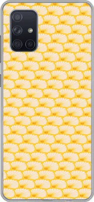 Produktbild von MuchoWow® Handyhülle Schutzhülle Hülle für Telefoonhoesje Samsung Galaxy A51 5G Art Deco - Design - Muschel - Gelb Silikon Softcase Handy Hülle - Abbildung
