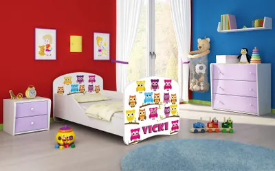 Produktbild von ACMA I Jugendbett Kinderbett Junior-Bett Komplett-Set mit Matratze Lattenrost Weiß 31 Eule 140x70