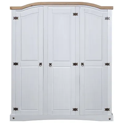 Immagine prodotto di vidaXL Armadio stile Messico in pino 3 ante bianco