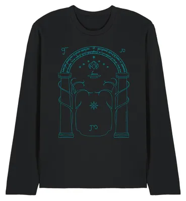 Produktbild von Lord Of The Rings - T-Shirt für Herren/Damen Uni, Langärmlig TV38895 (M) (Schwarz)