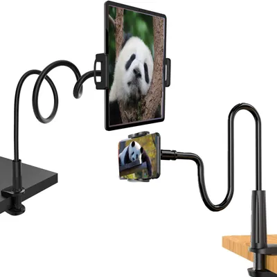 Produktbild von Handyhalterung und Tablet-Halterung mit Klemme, flexibler Schwanenhals, 73 cm