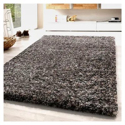 Produktbild von Teppich für das Wohnzimmer 120 x 170 cm Hochflor Taupe - Modernes einfarbiges meliertes Design - Pflegeleicht und extra weich für das Schlafzimmer - Teppichdekoration für das Wohnzimmer