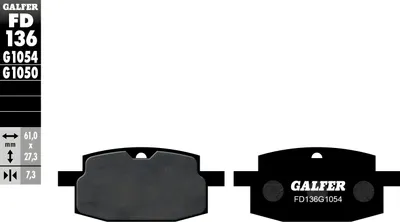 Image de Plaquettes de frein Galfer FD136G1054 Semi-Métal avant pour Adly Cat GTA D Jet Pista, Italjet Yankee Yamaha Target PGO PMX MBK Booster Peugeot V-Click Jog Big