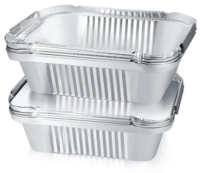 Imagen del producto de Bandeja de aluminio para parrilla - Juego de 30 - Con tapa - 600 ml