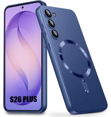 Image de Coque pour Samsung Galaxy S26 Plus, Silicone Slim Anti-Rayures avec Cercle Magnétique - Bleu Marine