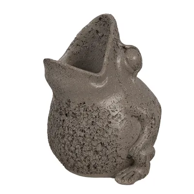 Zdjęcie produktu dla Clayre & Eef Doniczka Żaba 19x18x23 cm Szara polyresin