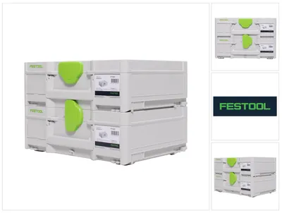 Image de Festool SYS3 M 137 Set de Coffrets Systainer 396 x 296 x 137 mm - 10,4 l (2x 204841)